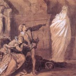 La obra comienza cuando a Hamlet se le presenta su padre muerto bajo la forma de... - HAMLET