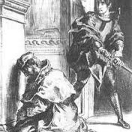 Laertes le confiesa a Hamlet que la trampa del vino fue ideada por Claudio para asesinarlo a &eacute;l, entonces Hamlet... - HAMLET. Parte final