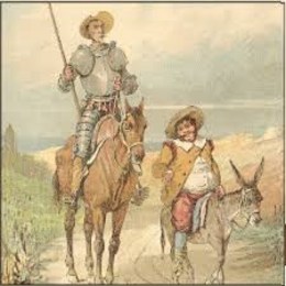 Don Quijote es una novela que parodia las historias de caballer&iacute;a porque se burla (y critica) estas historias utilizando como personajes a seres que son todo lo contrario de los que protagonizan estas historias - El Quijote, continuaci&oacute;n