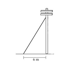 Para instalar una antena se utiliza un poste de 5m sujeto por un cable como indica la figura. &iquest;Cu&aacute;nto mide el cable? - Teorema de Pit&aacute;goras