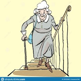 &iquest;De d&oacute;nde se agarra una abuelita para subir las escaleras? - Vocabulario Espa&ntilde;ol - Ingl&eacute;s 